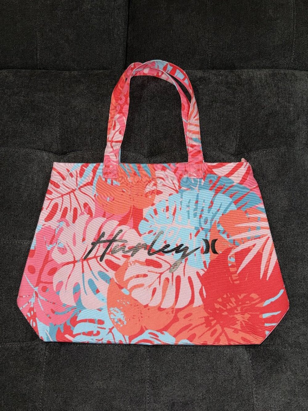 Hurley Beach Canvas Large Tote Bag – Sunset Coral 🌺